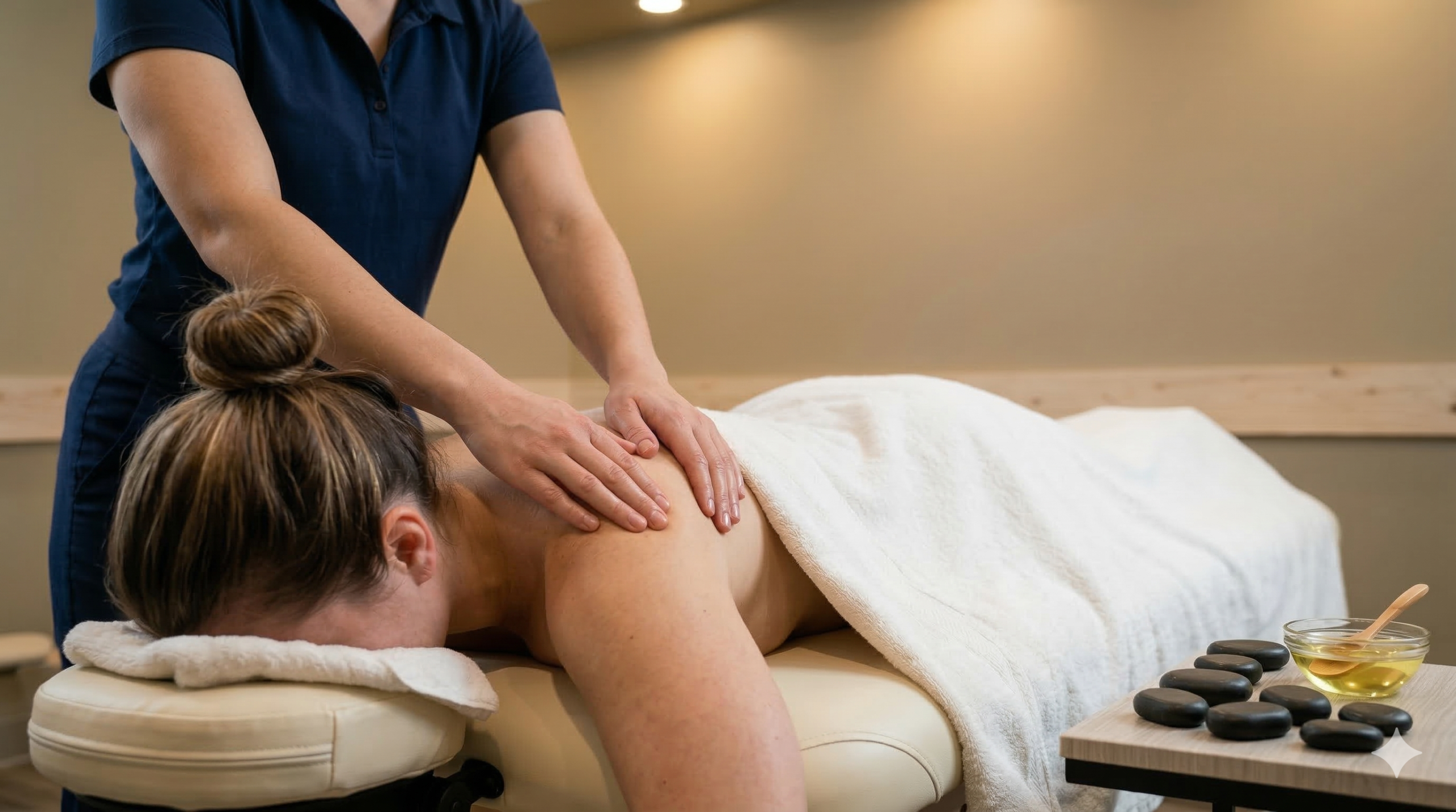 Registered Massage Therapist providing treatment to a patient at Olive Physio Langley