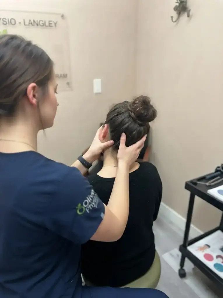 Patient undergoing vertigo rehabilitation at Olive Physio in Downtown Langley